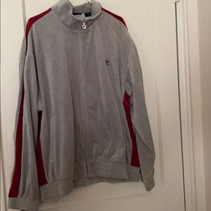 Fila men’s gray & red zip sweater size: XL